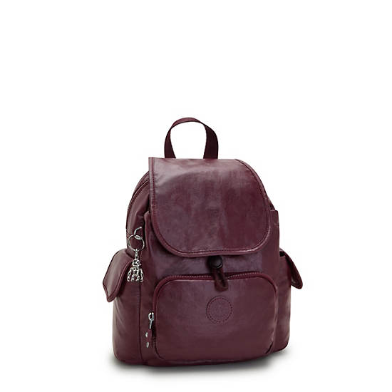 Kipling City Pack Mini Metallic Backpack Ryggsekk Burgunder | NO 1196BE